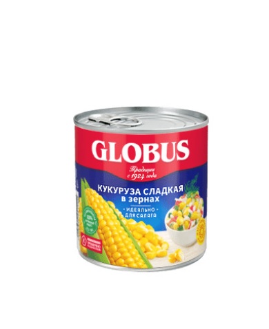 Кукуруза сладкая, 425мл, ж/б, GLOBUS (12шт)