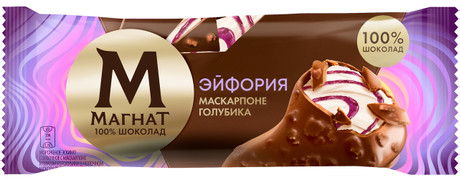 Мороженое сливочн. Маскарпоне голубика, эскимо, 65г, флоупак, Магнат (24шт)