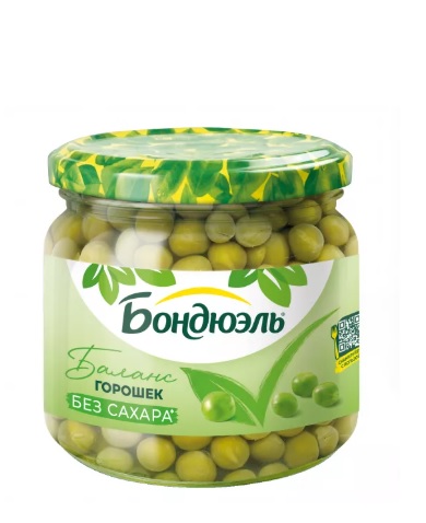 Горошек без сахара, 350мл, ст/б, BONDUELLE (6шт)