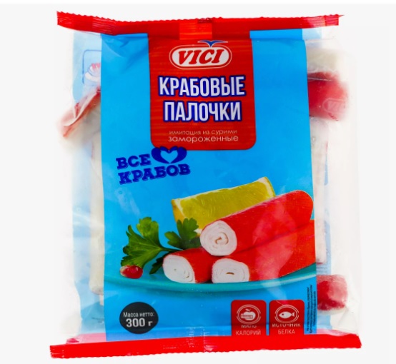 Крабовые палочки, 300г, пакет, Vici (14шт)