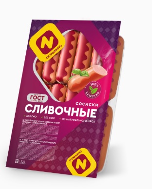 Сосиски Сливочные, вес, п/о, Останкино (1кг*4шт)