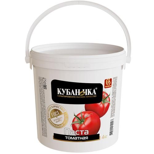 Томатная паста, 4кг, ведро, Кубаночка
