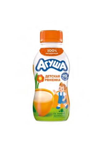 Ряженка 3,2%, 180г, ПЭТ, Агуша (6шт)