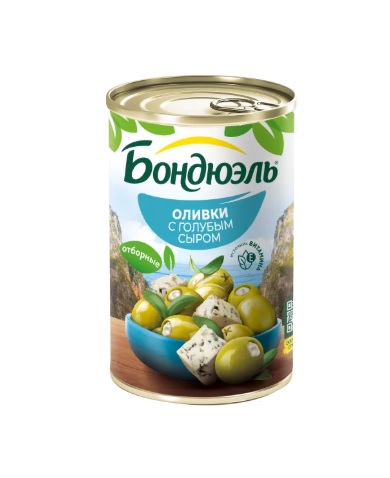 Оливки с Сыром, 314мл, ж/б, BONDUELLE (12шт)