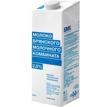 Молоко ультрапаст. 2,5%, 975мл, ТБА эйдж, БМК (12шт)