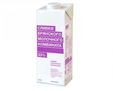 Сливки ультрапаст. 33%, 1000г, ТБА эйдж, БМК (12шт)