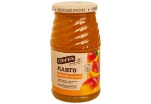 Манго протертое с сахаром, 570г, ст. банка (евро), Стоевъ (12шт)