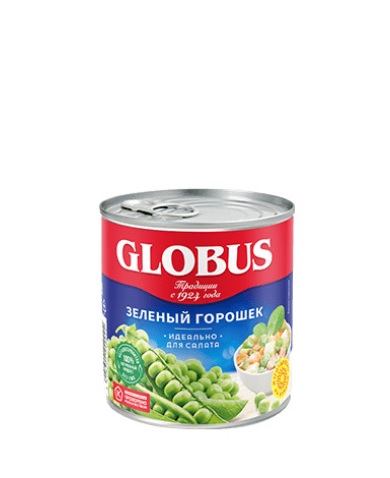 Горошек зеленый, 425мл, ж/б, GLOBUS (12шт)