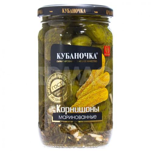 Огурчики корнишоны 3-6см, 360г, ст/б, Кубаночка (12шт)