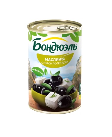 Маслины Охибланка, фарш. сыром Фета, 314мл, ж/б, BONDUELLE (12шт)