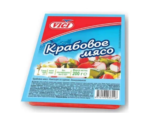 Крабовое мясо, 220г, вакуум, Vici (6шт)