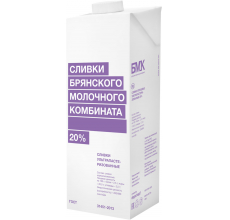 Сливки ультрапаст. 20%, 1000г, ТБА эйдж, БМК (12шт)