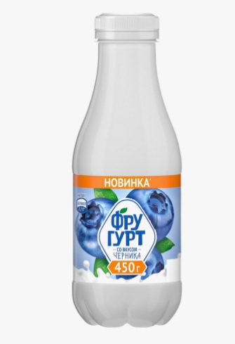 Напиток кисломол. Черника 1%, 450г, ПЭТ, Фругурт (12шт)