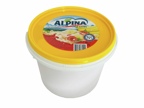 Десерт на йогурт. закваске со вкус. Малина-Банан с кусоч. 15%, 2,5 кг, ведро, ALPINA GREEN