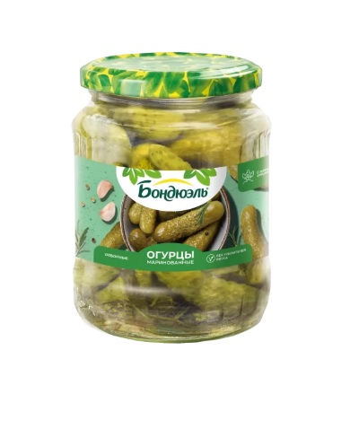 Огурцы маринованные 6-9см, 720мл, ст/б, BONDUELLE (6шт)
