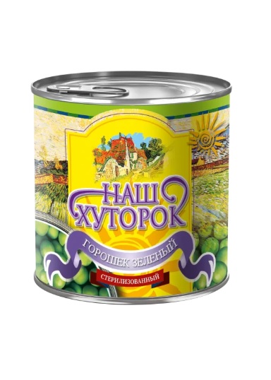 Горошек зеленый, 425мл, ж/б, Наш Хуторок (12шт)