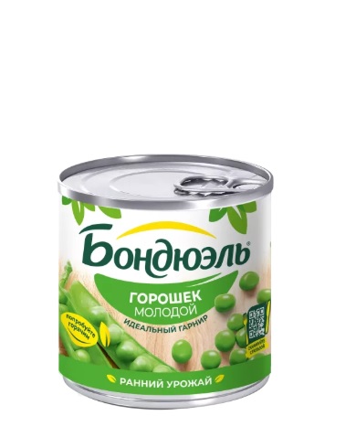 Горошек зеленый Молодой, 212мл, ж/б, BONDUELLE (12шт)