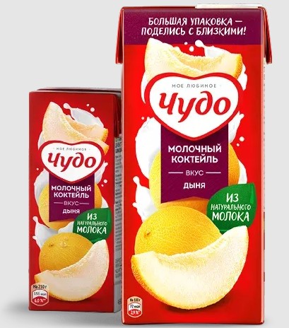Коктейль молочн. Дыня 2%, 200мл, тетра бейз, Чудо (27шт)
