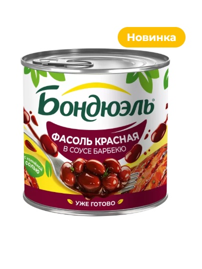 Фасоль Красная в Томатном соусе Барбекю, 425мл, ж/б, BONDUELLE (12шт)