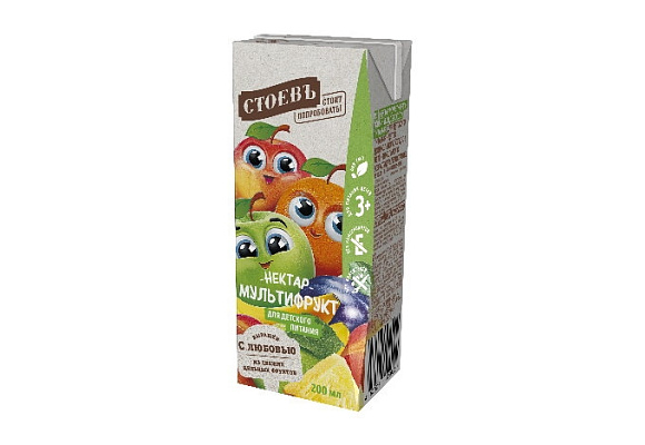 Нектар Мультифруктовый, 200г, Tetra Pak, Стоевъ (27шт)