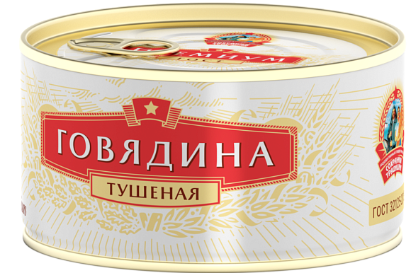 Говядина тушеная в/с премиум ГОСТ, 325г, ж/б, Сохраним Традиции (24шт)