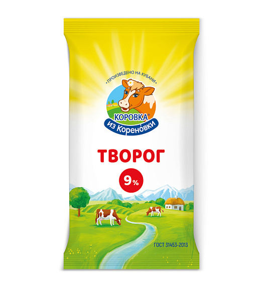 Творог 9,0%, 180 г флоупак, КизК