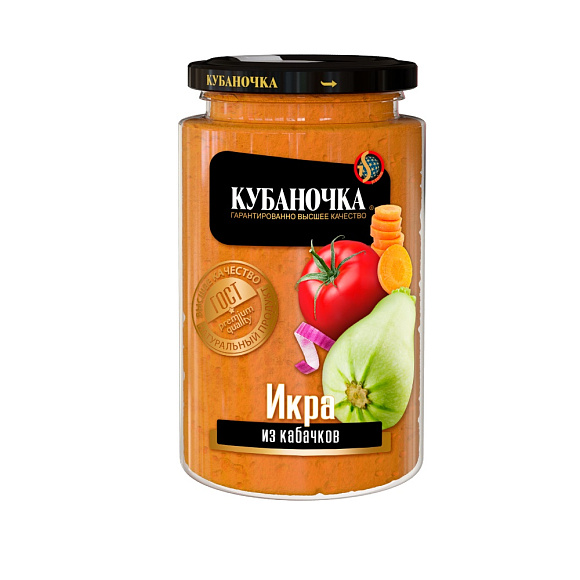Икра из кабачков, 360г, ст/б, Кубаночка (12шт)