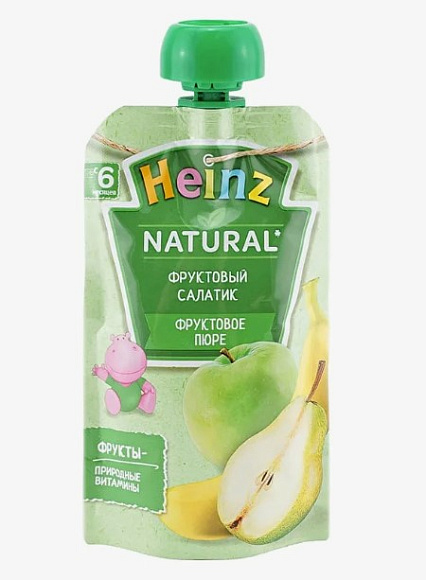 Пюре Фруктовый Салатик, 90г, пауч, HEINZ (12шт)