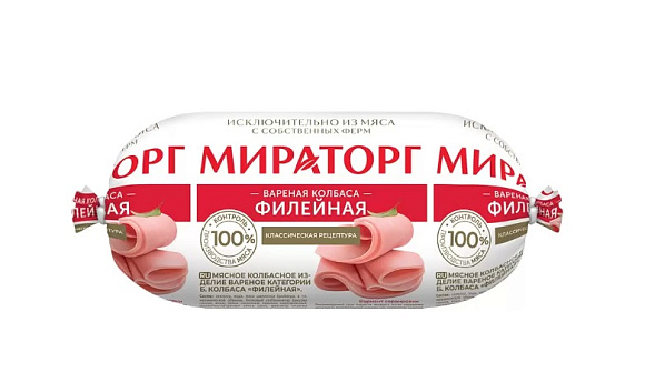 Колбаса вареная Филейная, 350г, полиамид, Мираторг (6шт)