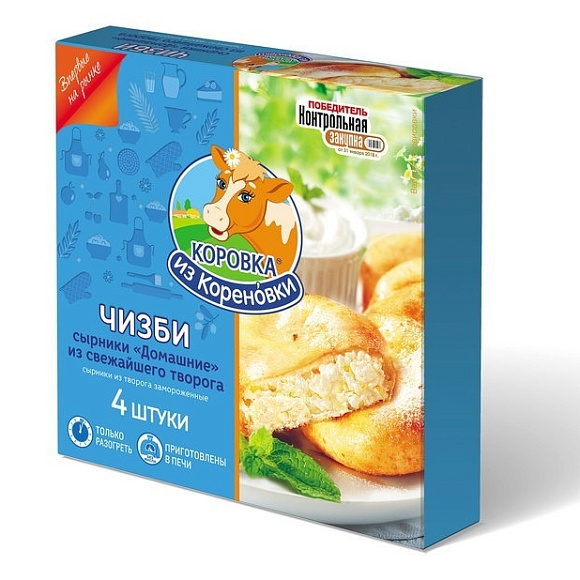 Сырники из творога заморож., шайба, 144 г коррекс+, "Чизби", КизК