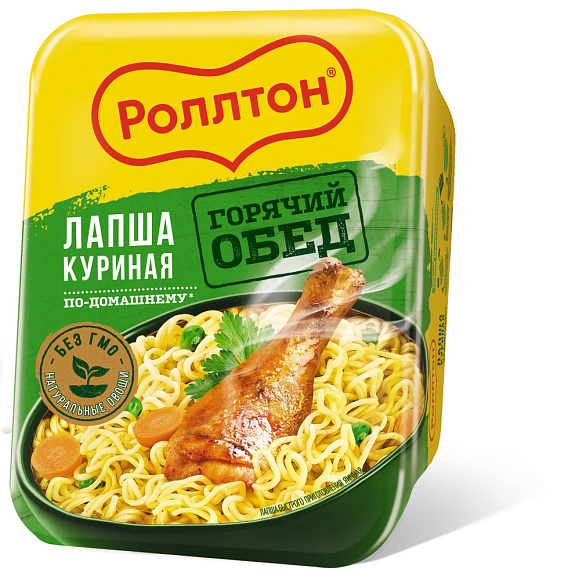 Лапша Куриная По-Домашнему, 90г, лоток, Роллтон (24шт)