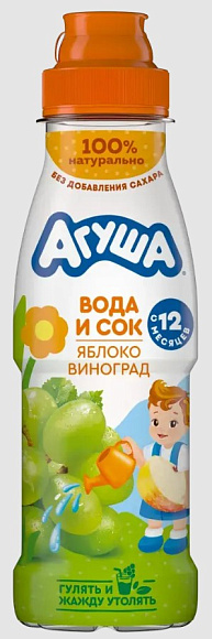 Напиток сокосод. Яблоко и Виноград, 300мл, ПЭТ, Агуша (6шт)