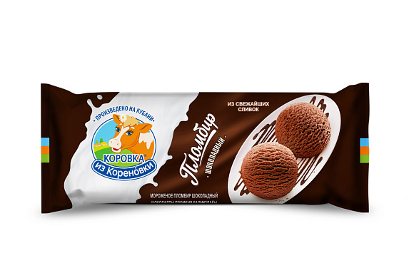 Мороженое пломбир шоколадн. 15,0%, 400 г флоупак, КизК
