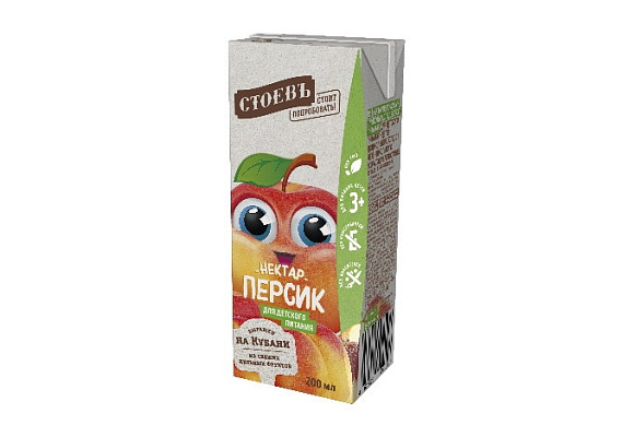 Нектар Персиковый, 200г, Tetra Pak, Стоевъ (27шт)