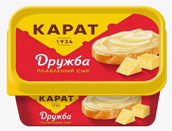 Сыр плавл. Дружба 45%, 400г, евроконтейнер, Карат (6шт)