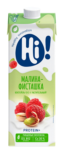Коктейль растит. со вкусом Малина-Фисташка (НДС 22%), 1л, тетрапак, HI (6шт)