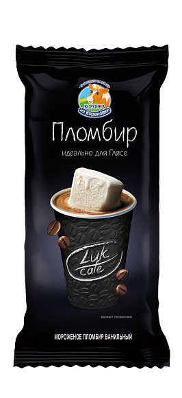 Мороженое пломбир ванильн. 15,0%, брикет, 60 г флоупак, "для глясе", КизК