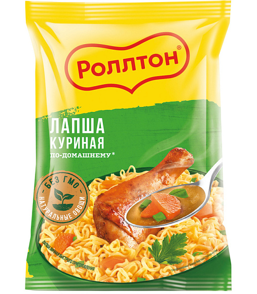 Лапша Куриная По-Домашнему, 85г, пачка, Роллтон (40шт)