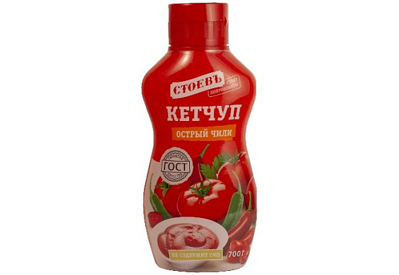 Кетчуп Острый, 700г, пл. бут., Стоевъ (8шт)