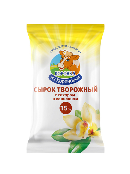 Сырок творожн. с сах. С ВАНИЛИНОМ 15,0%, 100 г флоупак, КизК