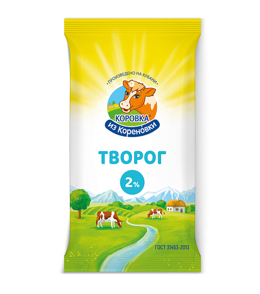 Творог 2,0%, 180 г флоупак, КизК