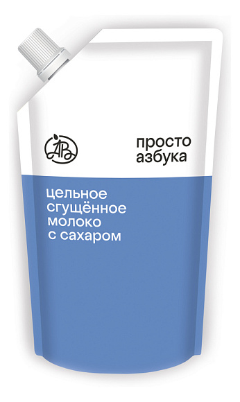 Молоко цельн. сгущ. с сах. 8,5%, 270 г дойпак+, Просто Азбука