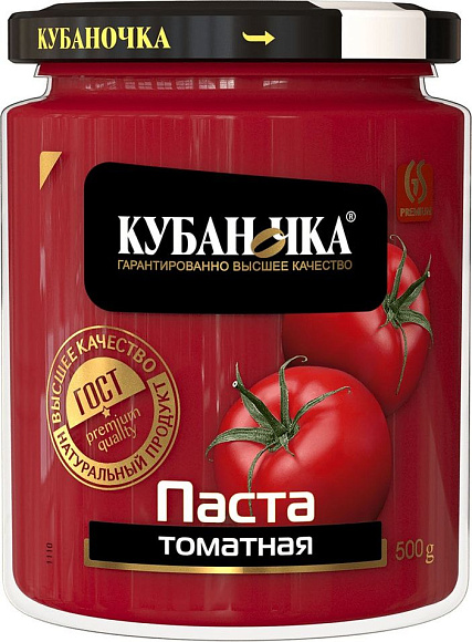 Томатная паста, 500г, ст/б, Кубаночка (12шт)