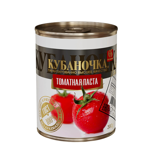 Томатная паста 25%, 380г, ж/б, Кубаночка (12шт)
