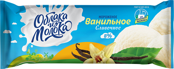 Мороженое сливочн. ванильн. 8,0%, 300 г флоупак, ОизМ