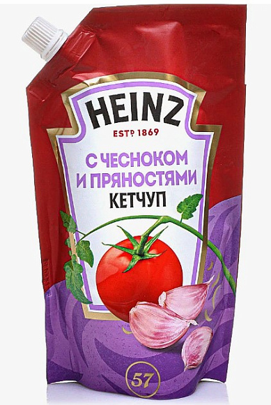 Кетчуп с Чесноком, 320г, дойпак, HEINZ (16шт)
