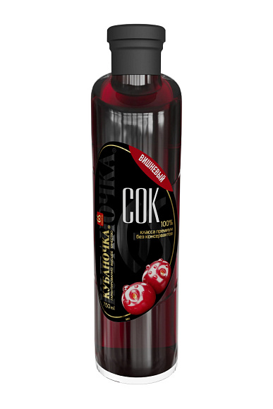 Сок Вишневый, 750г, ст/бут, Кубаночка (6шт)