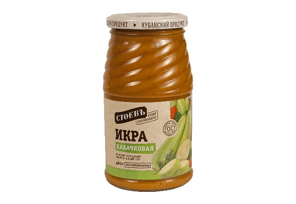 Икра кабачковая, 480г, ст. банка (евро), Стоевъ (8шт)