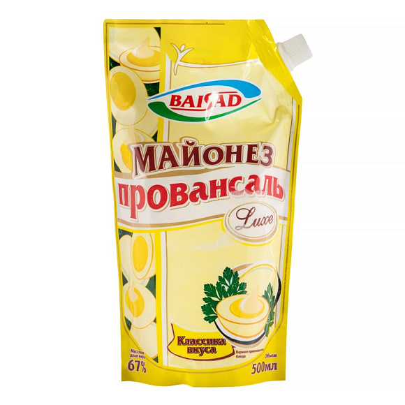 Майонез Провансаль, 500мл, дойпак, Байсад (20шт)