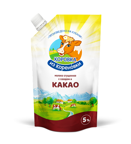 Молоко сгущ. с сах. и какао 5,0%, 270 г дойпак+, КизК